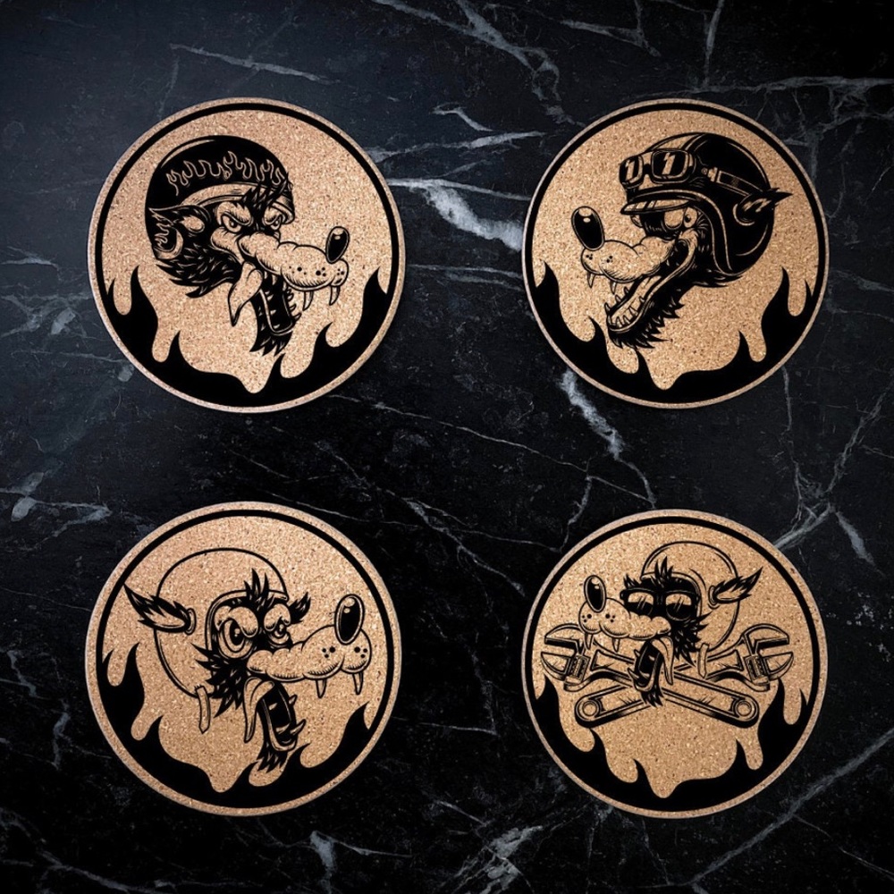 Wolf Cork Coaster